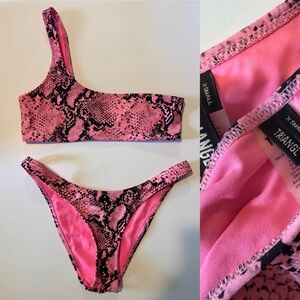 Triangl Swimwear Pink Snake Print Bikini Like new